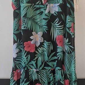 NY Collection Tropical Maxi Dress NWT